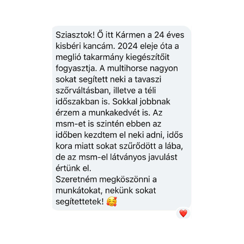 Meglio Horse - Lótápok és étrendkiegészítők természetesen