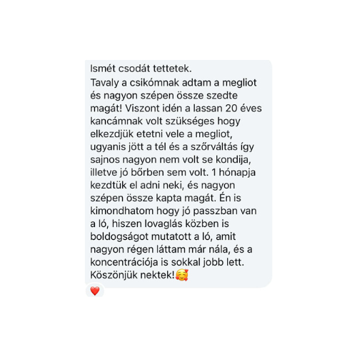 Meglio Horse - Lótápok és étrendkiegészítők természetesen